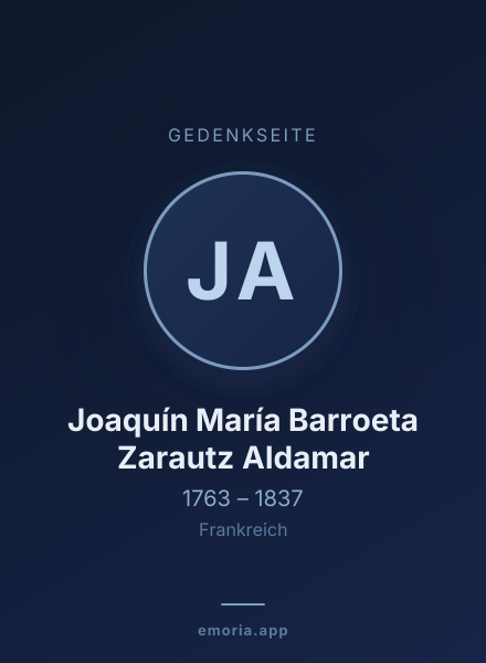 Gedenkportrait von Joaquín María Barroeta Zarautz Aldamar