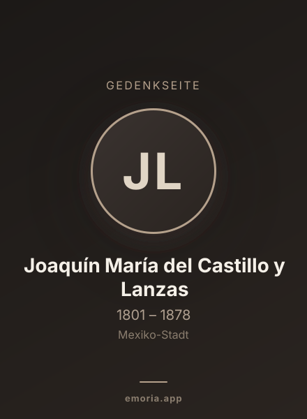 Gedenkportrait von Joaquín María del Castillo y Lanzas