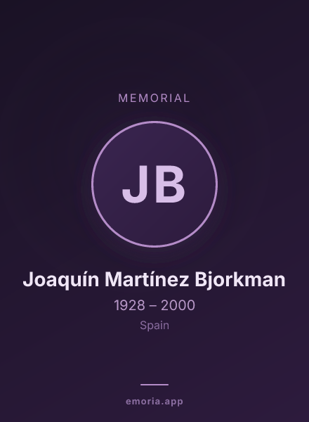 Memorial portrait of Joaquín Martínez Bjorkman