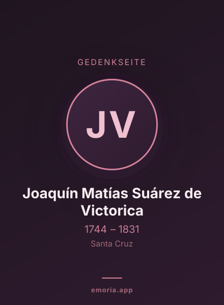 Gedenkportrait von Joaquín Matías Suárez de Victorica
