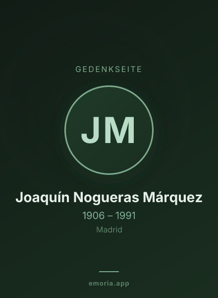 Gedenkportrait von Joaquín Nogueras Márquez