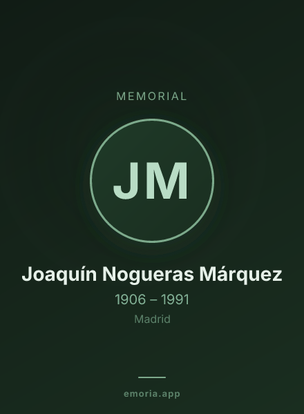 Memorial portrait of Joaquín Nogueras Márquez