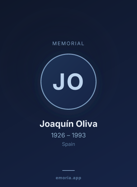 Memorial portrait of Joaquín Oliva