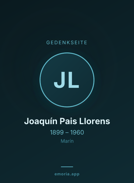 Gedenkportrait von Joaquín Pais Llorens