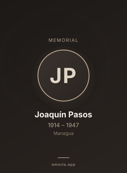 Memorial portrait of Joaquín Pasos