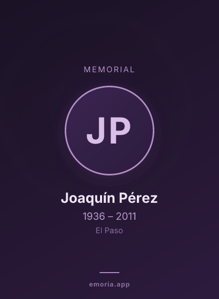 Memorial portrait of Joaquín Pérez
