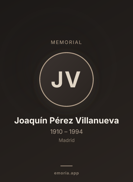 Memorial portrait of Joaquín Pérez Villanueva