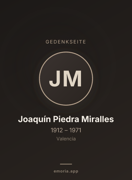 Gedenkportrait von Joaquín Piedra Miralles