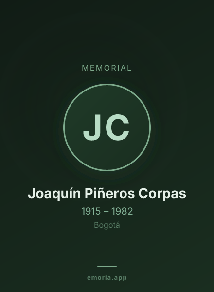 Memorial portrait of Joaquín Piñeros Corpas