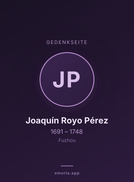 Gedenkportrait von Joaquín Royo Pérez