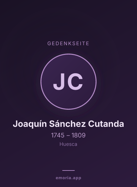 Gedenkportrait von Joaquín Sánchez Cutanda