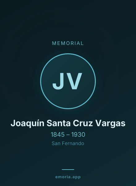Memorial portrait of Joaquín Santa Cruz Vargas