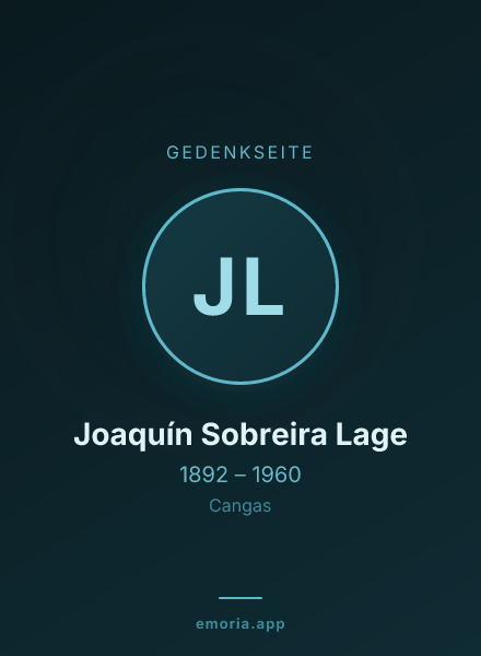 Gedenkportrait von Joaquín Sobreira Lage