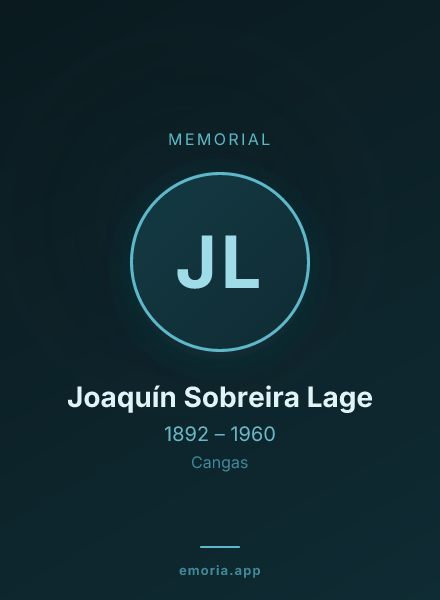 Memorial portrait of Joaquín Sobreira Lage
