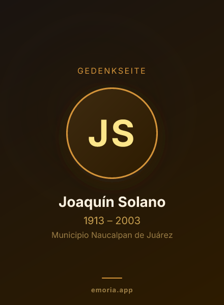 Gedenkportrait von Joaquín Solano