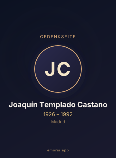 Gedenkportrait von Joaquín Templado Castano