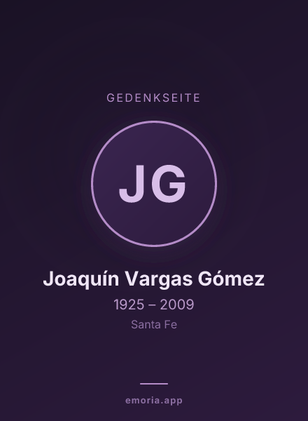 Gedenkportrait von Joaquín Vargas Gómez