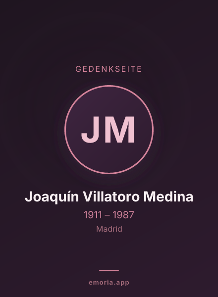 Gedenkportrait von Joaquín Villatoro Medina