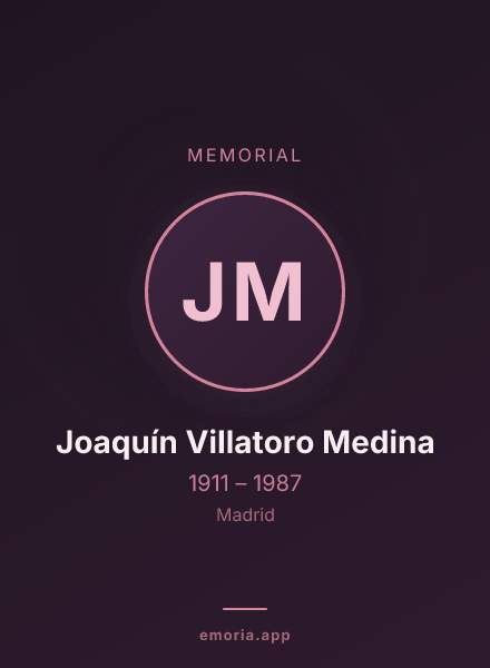 Memorial portrait of Joaquín Villatoro Medina
