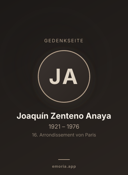 Gedenkportrait von Joaquín Zenteno Anaya
