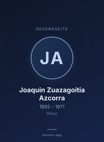 Gedenkportrait von Joaquin Zuazagoitia Azcorra