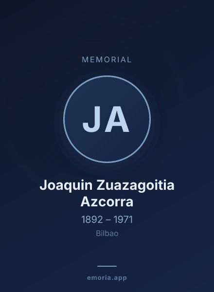 Memorial portrait of Joaquin Zuazagoitia Azcorra