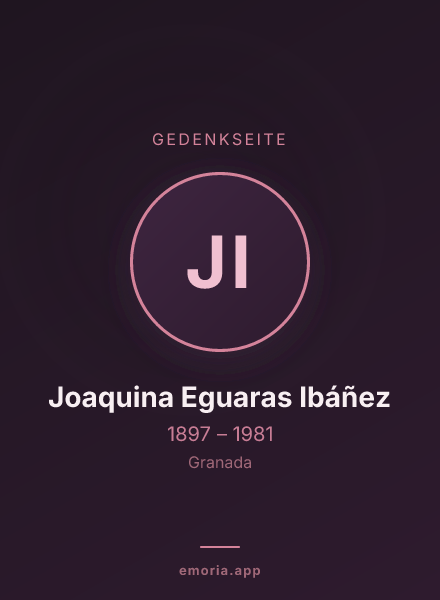 Gedenkportrait von Joaquina Eguaras Ibáñez