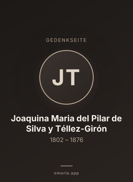 Gedenkportrait von Joaquina Maria del Pilar de Silva y Téllez-Girón