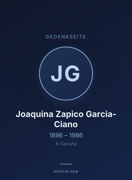 Gedenkportrait von Joaquina Zapico Garcia-Ciano