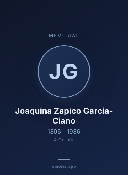 Memorial portrait of Joaquina Zapico Garcia-Ciano