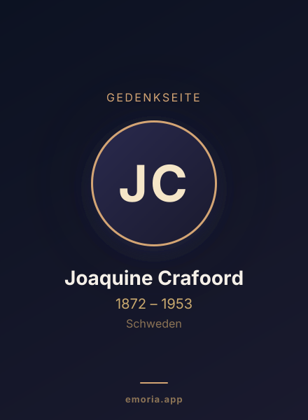 Gedenkportrait von Joaquine Crafoord