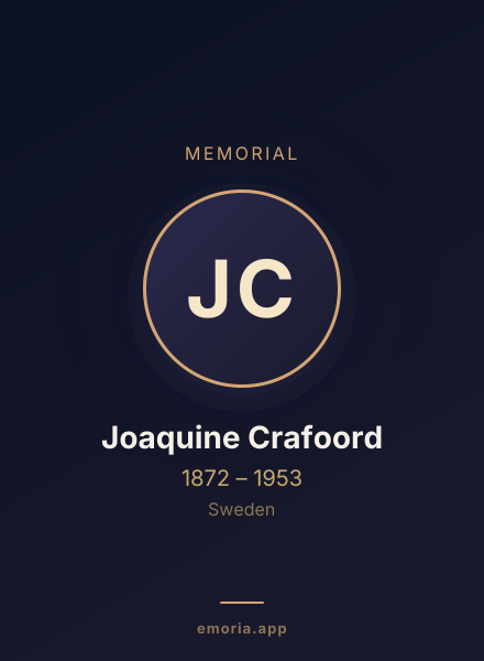 Memorial portrait of Joaquine Crafoord