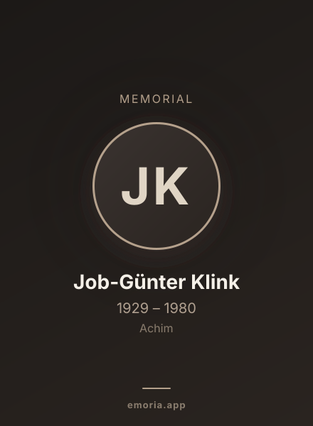 Memorial portrait of Job-Günter Klink