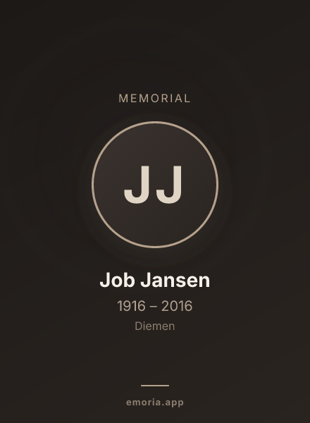 Memorial portrait of Job Jansen