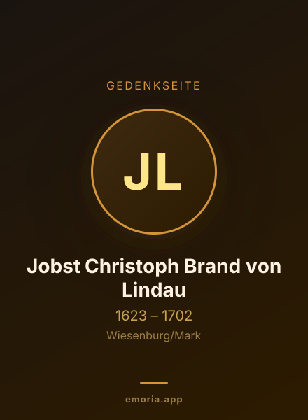 Gedenkportrait von Jobst Christoph Brand von Lindau