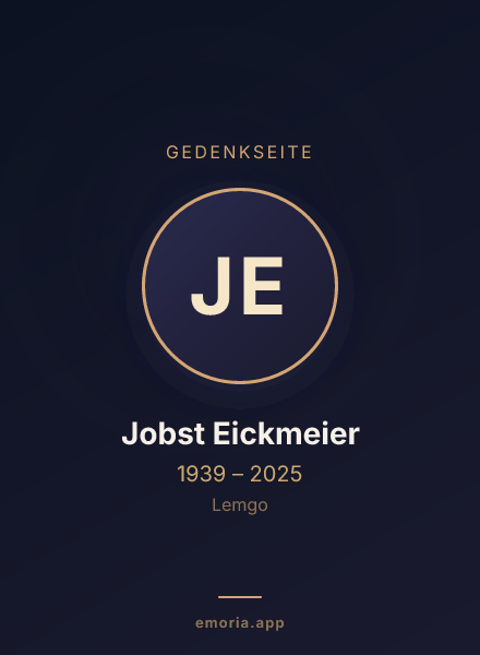 Gedenkportrait von Jobst Eickmeier