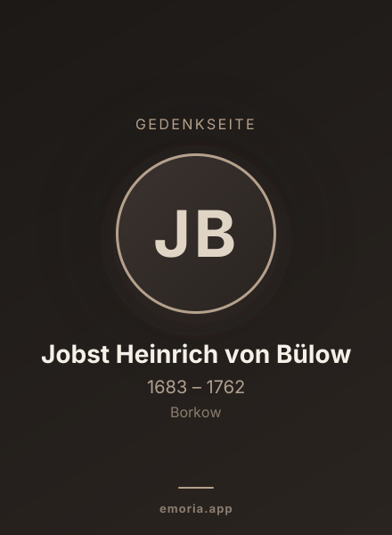 Gedenkportrait von Jobst Heinrich von Bülow