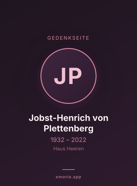Gedenkportrait von Jobst-Henrich von Plettenberg