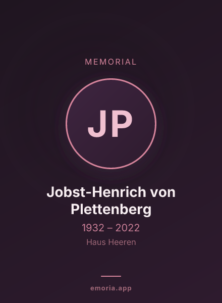 Memorial portrait of Jobst-Henrich von Plettenberg