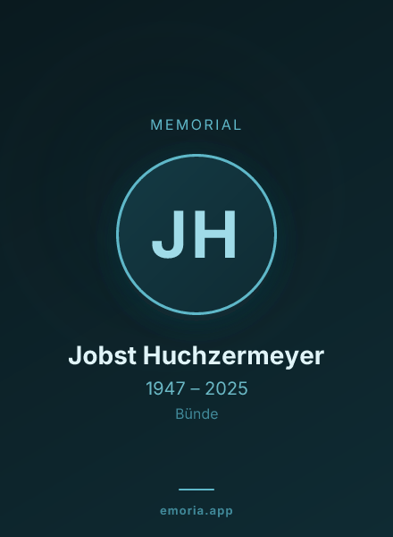 Memorial portrait of Jobst Huchzermeyer