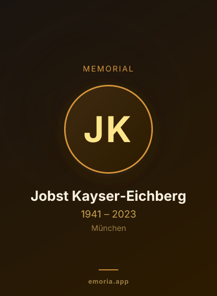 Memorial portrait of Jobst Kayser-Eichberg