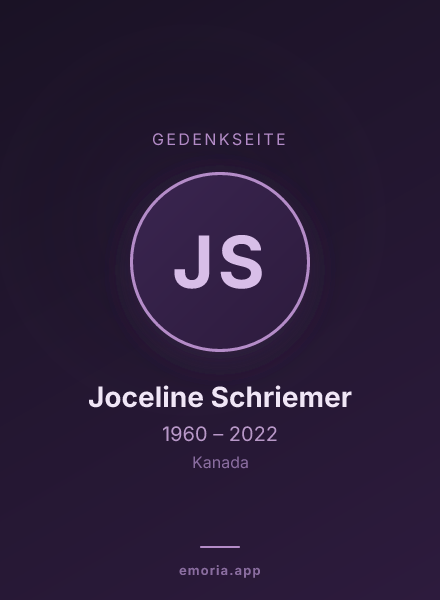 Gedenkportrait von Joceline Schriemer