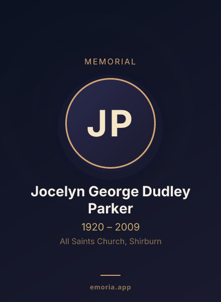Memorial portrait of Jocelyn George Dudley Parker