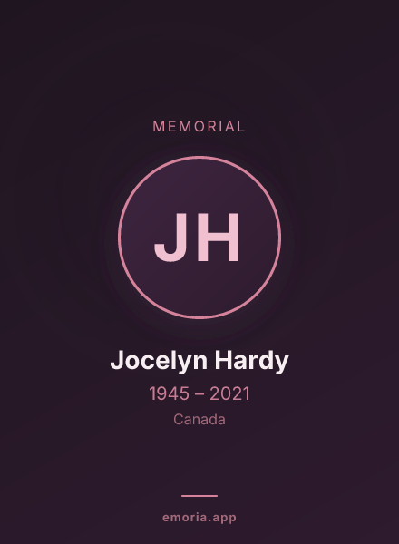 Memorial portrait of Jocelyn Hardy