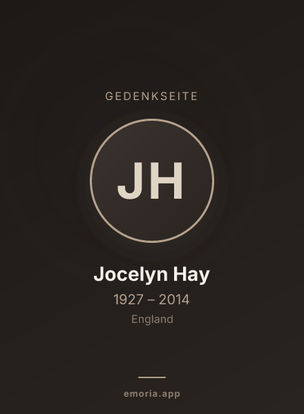 Gedenkportrait von Jocelyn Hay