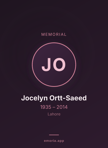 Memorial portrait of Jocelyn Ortt-Saeed