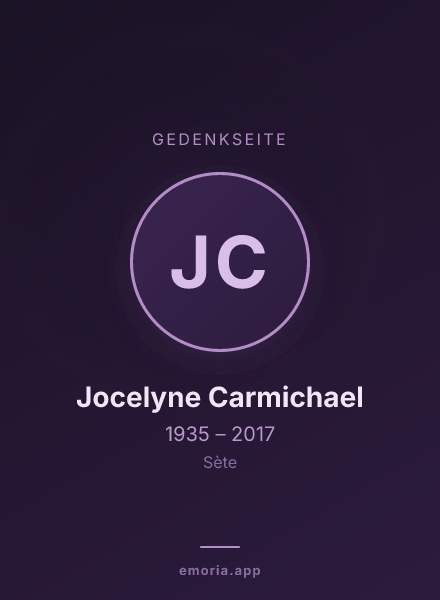 Gedenkportrait von Jocelyne Carmichael