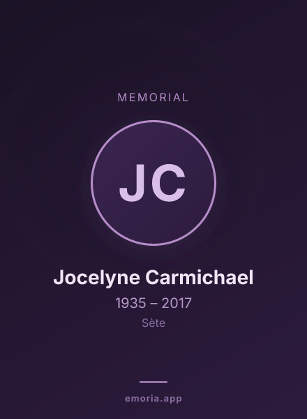 Memorial portrait of Jocelyne Carmichael