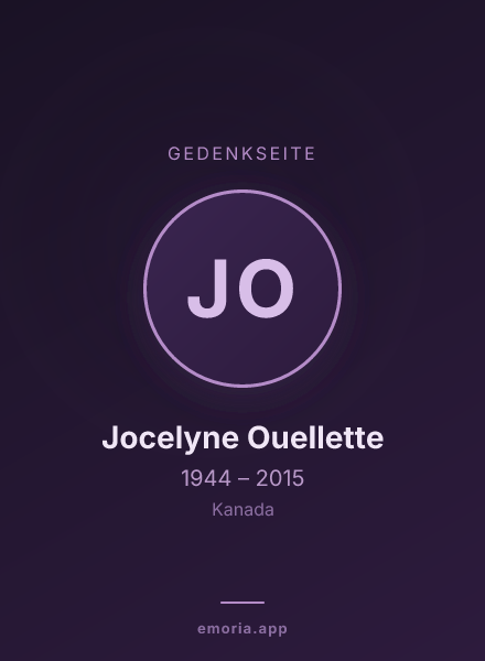 Gedenkportrait von Jocelyne Ouellette