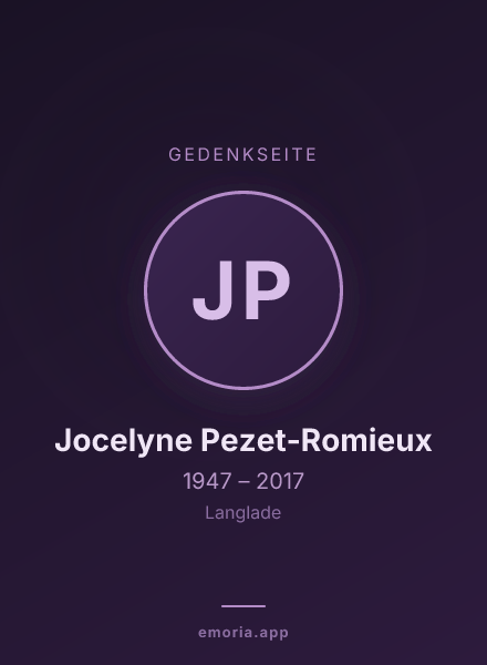 Gedenkportrait von Jocelyne Pezet-Romieux